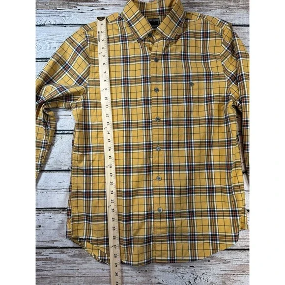 TODD SNYDER Button Down Long Sleeve Shirt 100% Cotton Size M Yellow Plaid